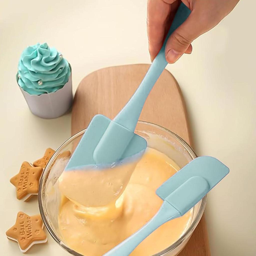 Silicone Oil Brush and Spatula Set, High Heat Resistant Silicone Basting for Bakery and Cooking (Green/Pink))