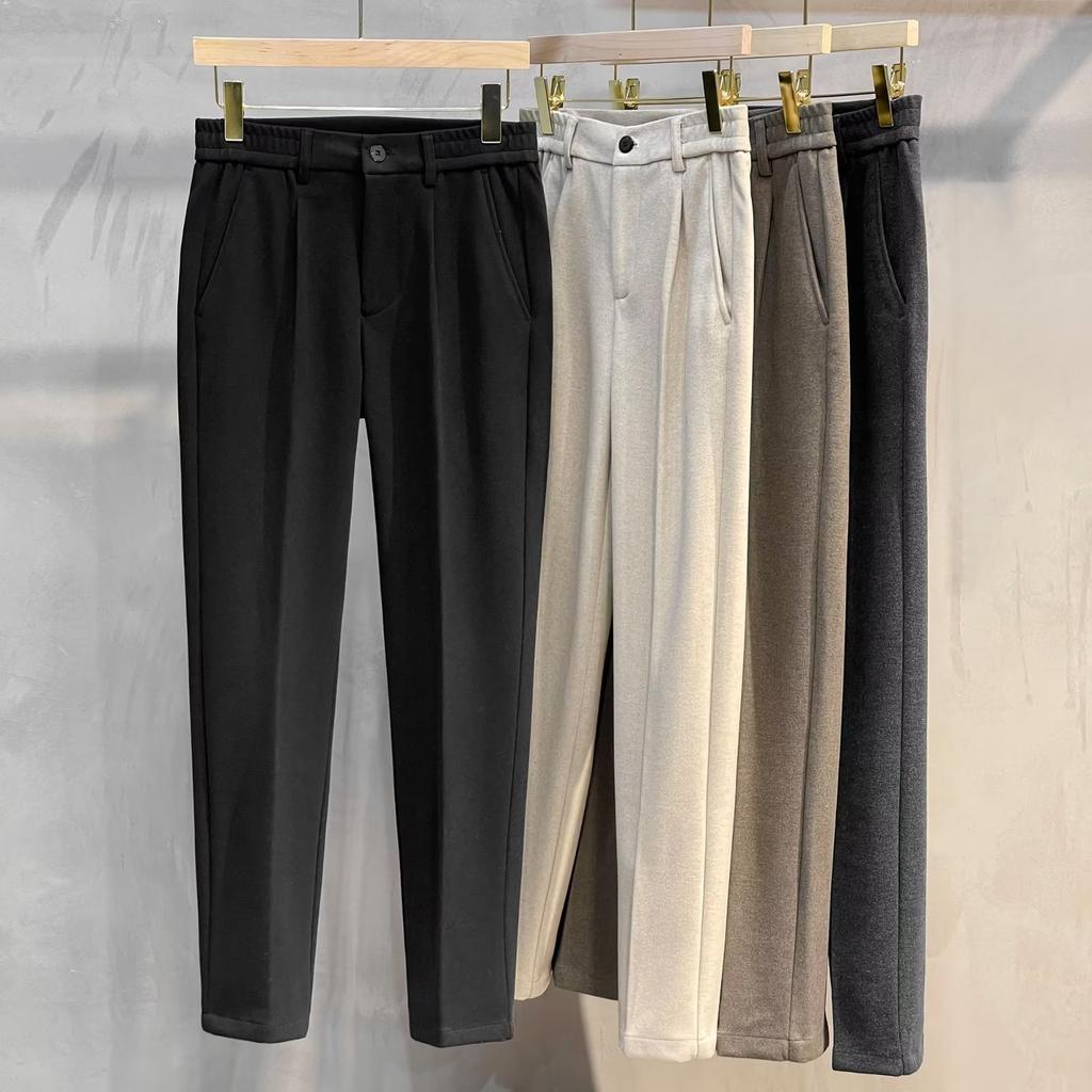 Suit Pants, Cropped Pants, Men's, Light Luxury Business, Slim Fit, Small Leg Pants, Stretch Waist, Casual Pants, Professional Men's Clothing