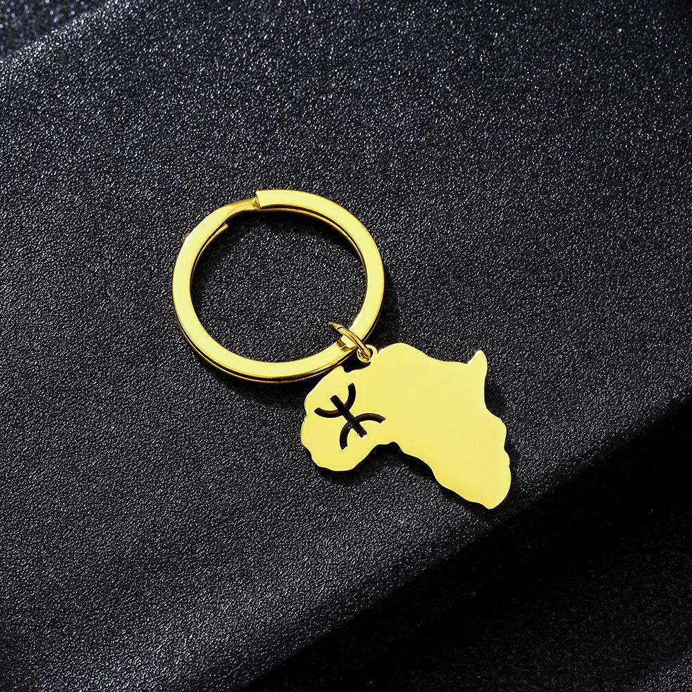 Ethnic Style Cross Pendant Keychain: Unisex Berber-Inspired Titanium Steel Accessory