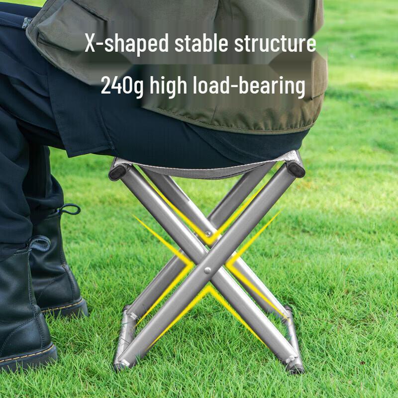 SERIES CLEAR Portable Folding Camping Stool with Backrest