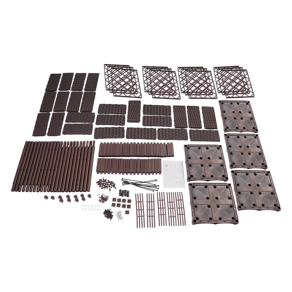 5PCS Plastic Plant Box Raised Garden Bed with Trellis Planter for Climbing Plant Raised Box Privacy Screen for Patio Balcony