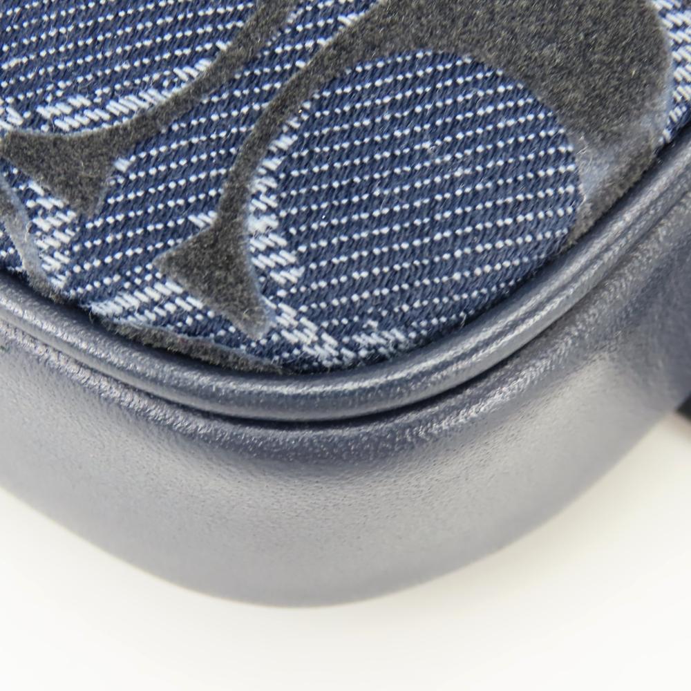 Gebrauchte COACH Bauchtasche Signature Denim F58550 Gürtel Denim/Leder Marineblau Marineblau Kameratasche