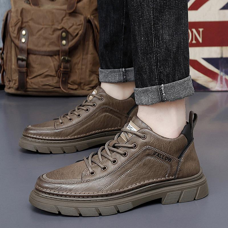 WAERTA Herrskor i läder snörning utomhusmode Casual Helt nya italienska Mjuka Herr oxfords Handgjorda Mockasiner Zapatos Hombre