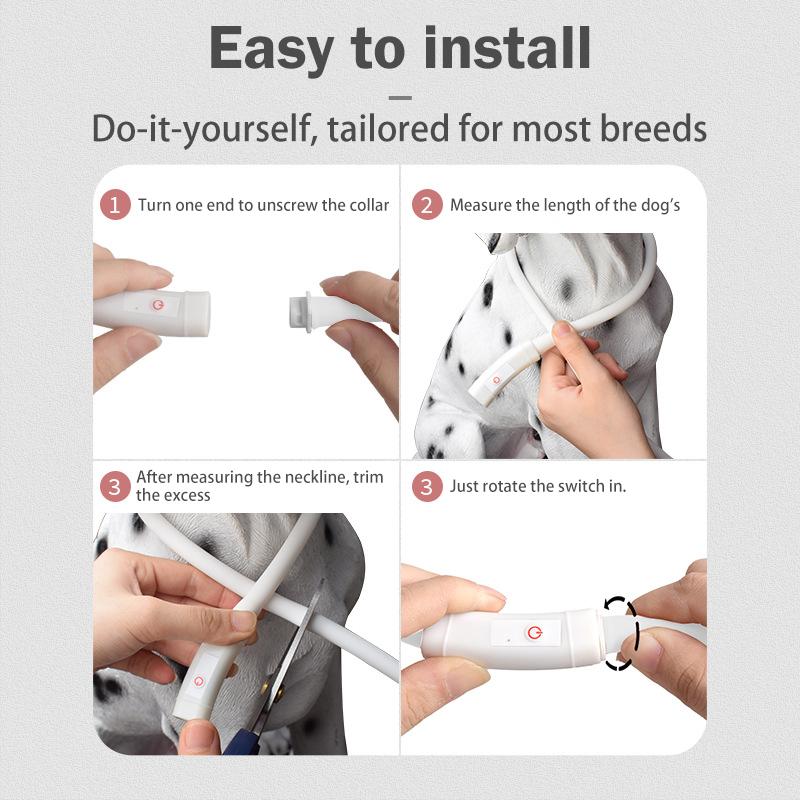 LED Evcil Hayvan Tasması Köpek Renkli Işıklı Tasma Serbest Kesim Gece Lambası Köpek Yürüyüş Işıkları Yanıp Sönen Boyun Bandı USB Şarjlı