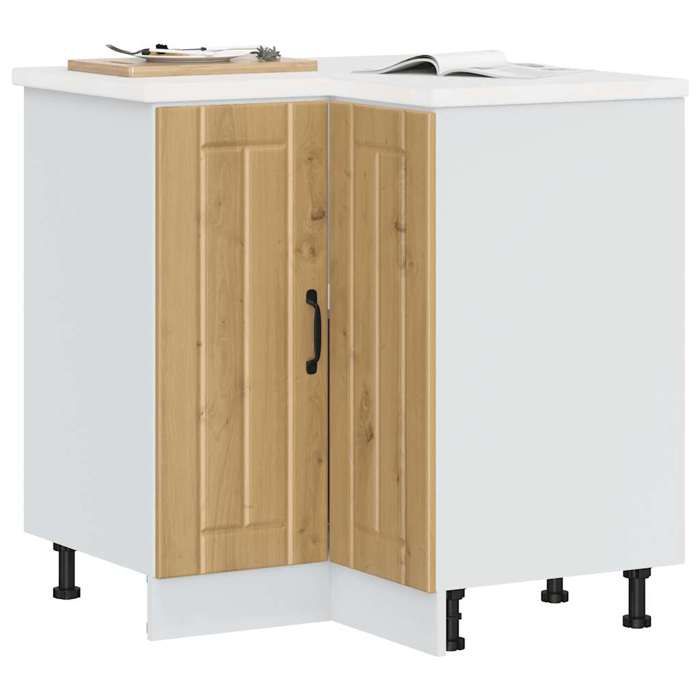 VidaXL Armoire d'angle de cuisine Lucca chêne artisanal, armoire d'angle, meuble d'évier d'angle,, meuble d'angle 853756