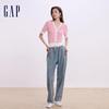 GAP Women's Embroidered Logo Color Block Stripe Knit Top