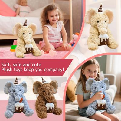 A Cute 40cm Sitting Elephant Plush Toy For Birthday Companionship And Comfort.