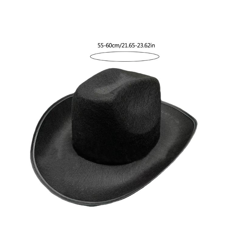 Breathable Cowboy Hats Disco Party Large Rolled Brims Hat Fedoras Felts Cowboy Sunproof Hat Supply Wide Rolled Brims