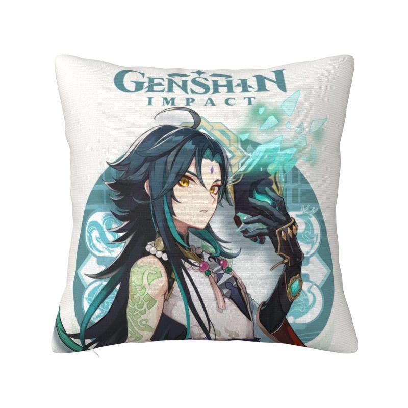 Custom Modern Anime Genshin Impact Cushion Cover Polyester Manga Kawaii Throw Pillow Case Home Decorative