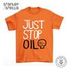 JUST STOP OIL Unisex Baumwolle Umwelt Protest T-Shirt Herren Damen Shirts Oberteil Rettet Die Erde