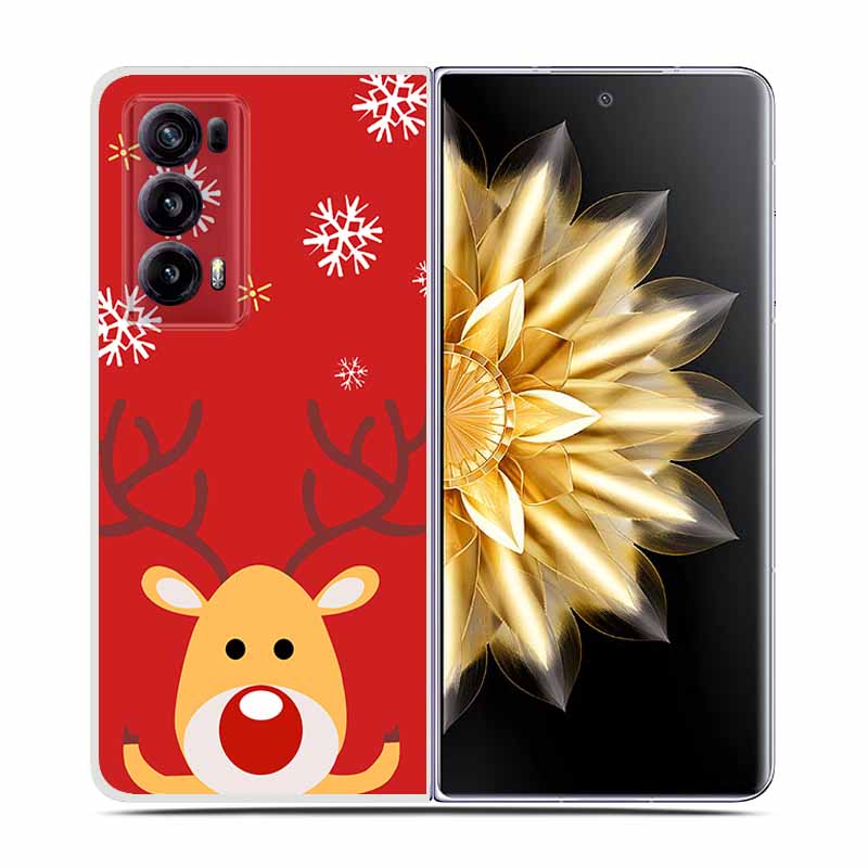 For Honor Magic V2 Case VER-AN1 Christmas Cute Clear Hard Plastic PC Back Cover For Huawei Honor Magic V2 5G Coques Cartoon Bags