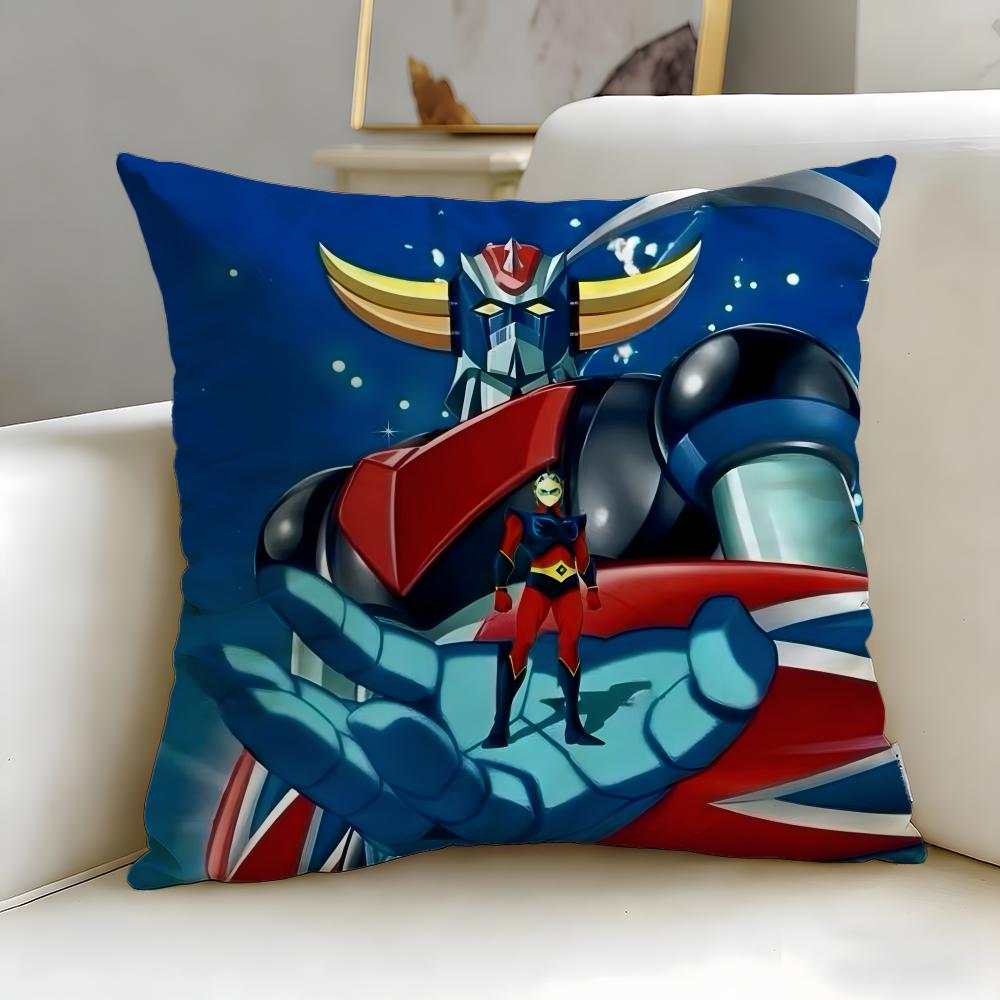 classic mecha anime UFO Robo Grendizer Cushion Cover Soft  EasyWash Pillow Case  Versatile for Couch Bed Travel and Office