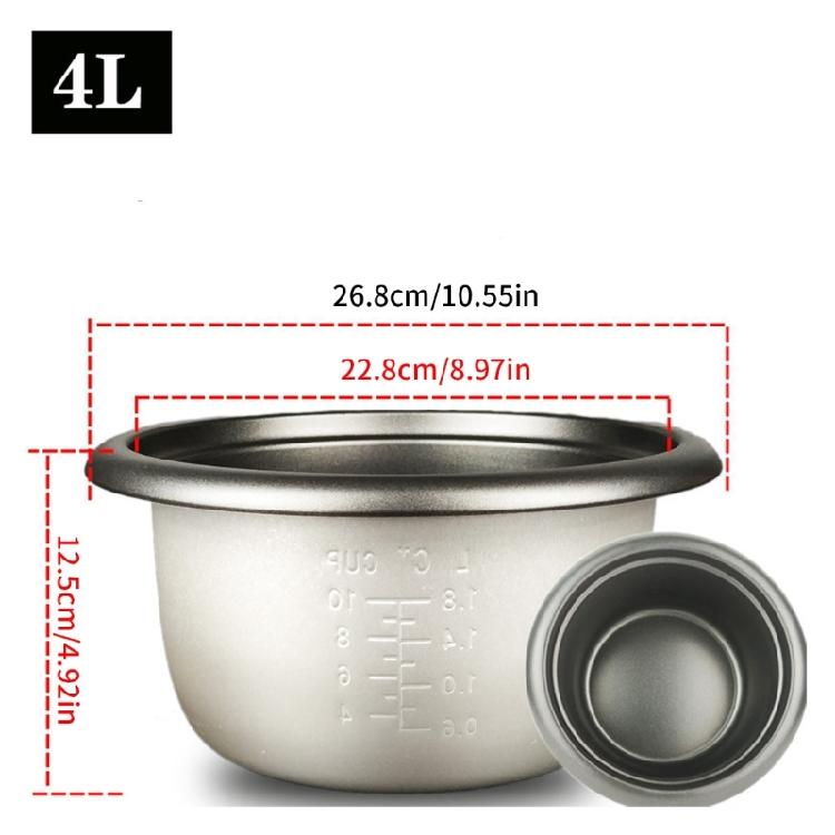 Olla Interior para Arrocera de Aluminio Reemplazo de Revestimiento para Arrocera Eléctrica Olla de Cocción Antiadherente Olla para Hornear Fácil de Limpiar