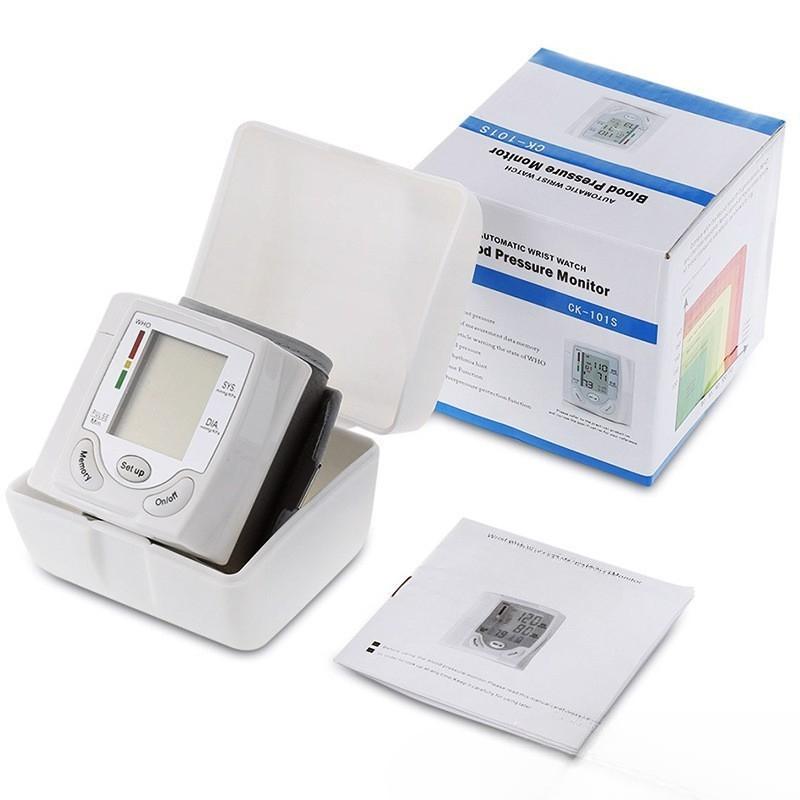 Monitor de Presión Arterial de Muñeca Automático con Pantalla LCD Grande - Brazalete Ajustable, Detección de Frecuencia de Pulso, Alerta de Latido Irregular