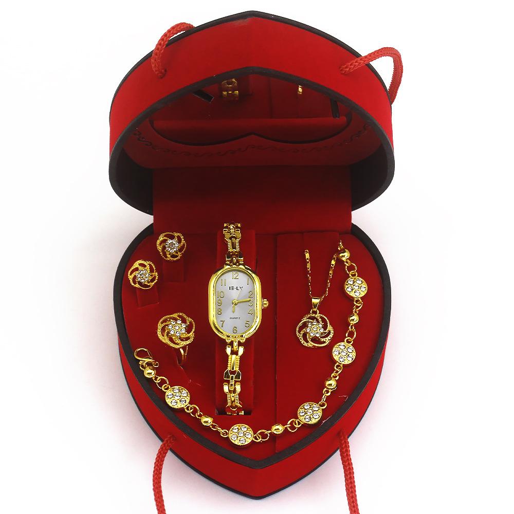 

Часы Женский Набор Украшений Подарок Ожерелье Браслет Кварцевые Женские Часы Наручные Часы Женские