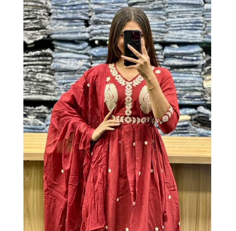 Party Wear Designer Bollywood Salwar Kameez Suit Indian Women Cotton Kurti Pant Dupatta Set