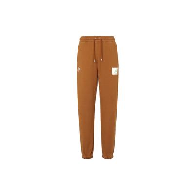 X Titan Collaboration Solid Color Logo Label Elastic Waist Cuffed Sports Pants Women Pants Brown DV7043-213