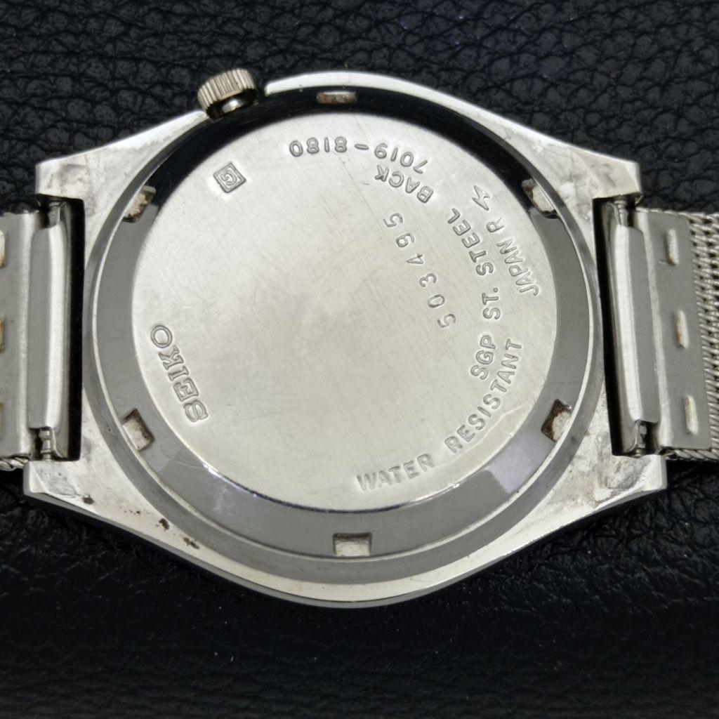 VINTAGE SEIKO AUTOMATIC 7019A JAPAN MENS GREEN COLOR DIAL WATCH a500152-2 R151a-a500152
