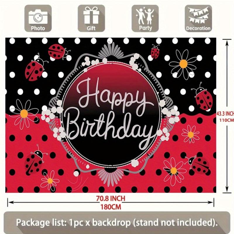 Ladybug Birthday Backdrop 1pc - Wall Hanging Decor