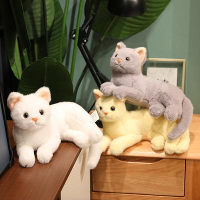 1 Pc Lifelike Plush Cat Stuffed Animals Simulation British Shorthair Cat Fluffy Kids Toys Birthday Christmas Gift for Children