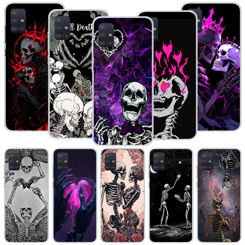 Anatomy Skeleton Heart Lovey Kiss Phone Case For Samsung Galaxy A52 A32 A22 A12 A02S A50S A30S A51 A31 AA71 Note 20 Ultra 10 S10