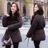 Autumn and winter new European products waist thin big fur collar cotton clothes women's medium and long styles with belts women's display cotton clo
