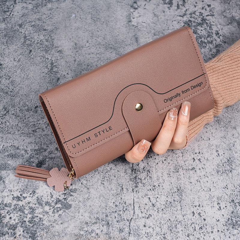 Ins Style Wallet Women's Long 30% Folding Student Clutch Bag High Color Value
