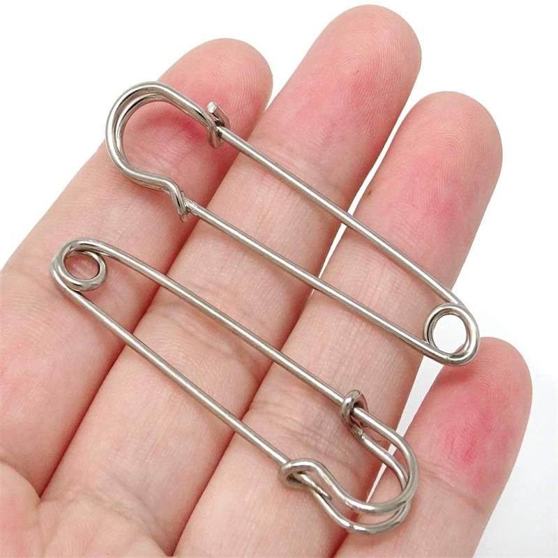 20pcs Metal Large Safety Pins Brooch Base Hook for For DIY Lock Jewelry Blankets Clothes Craft Making Accessory Supply Materials