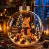 Durable Holiday Party Supplies Glowing Christmas Story Ornament, Mini Scene in Ball, Light Up Hanging Decorations for Garden Clear Plastic Ball