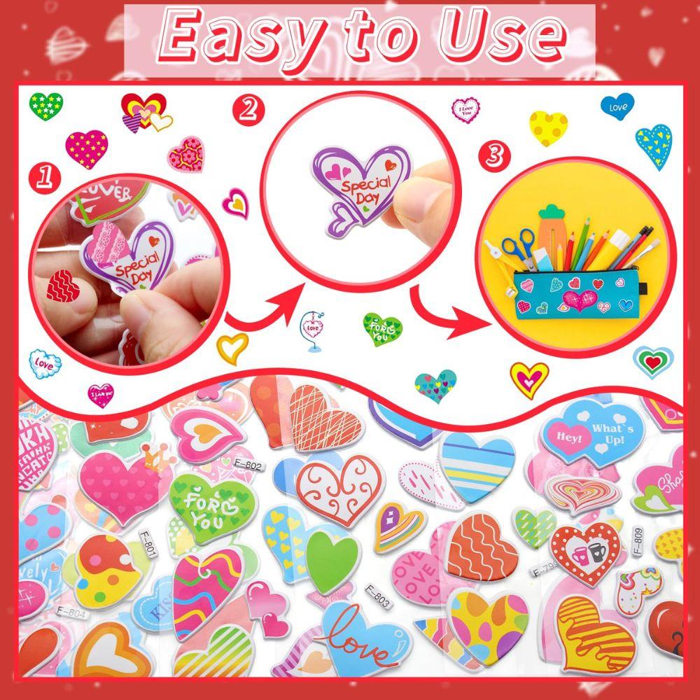 6/12/24pcs 3D Love Bubble Stickers Cartoon DIY Scrapbook Photo Album Decoration Creative Gifts Cute Stationery School Awards YMY