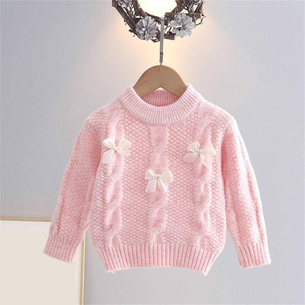 Girls Cable Knit Sweater with - Layering Top for Little Girls