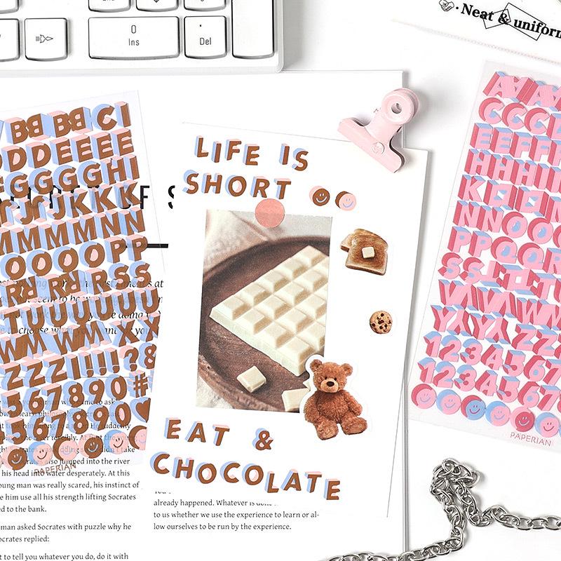 3D Dynamic Letter & Number Journal Stickers for DIY Projects