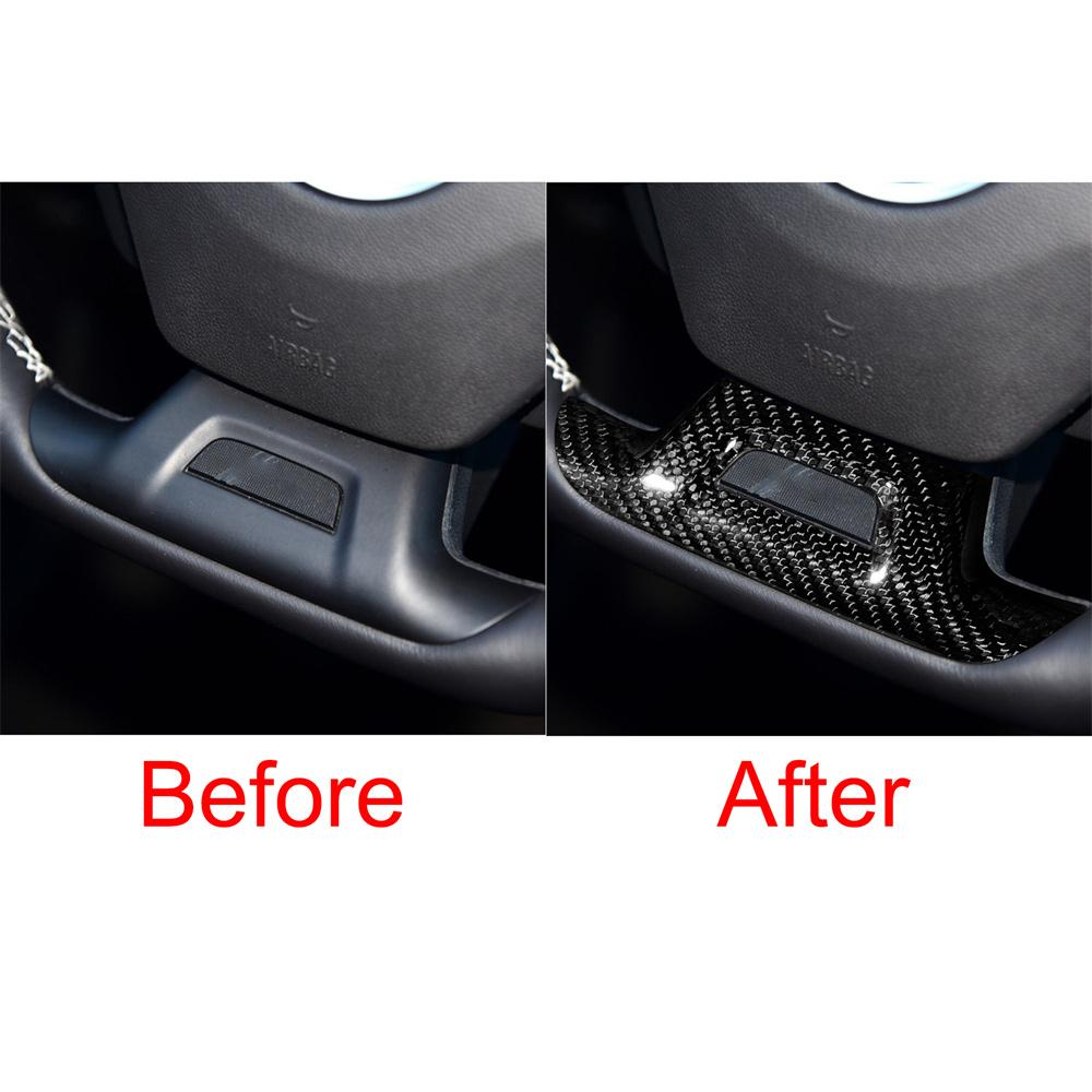 Real Carbon Fiber Steering Wheel Lower Cover Trim Fits For Chevrolet Camaro 2016-2023