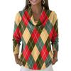Women's Casual And Fashionable Round Neck Long Sleeved Printed Top Sweater
