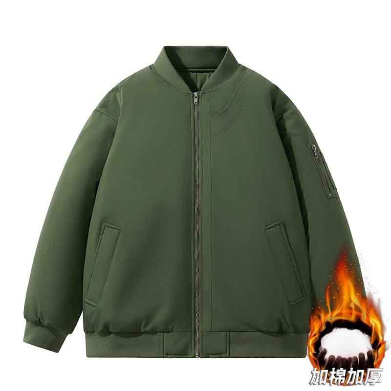 Baseball Collar Jacket Padded Jacket for Men and Women In Winter Windproof Velvet Thickened Padded Jacket for Couples Thickened High-quality 