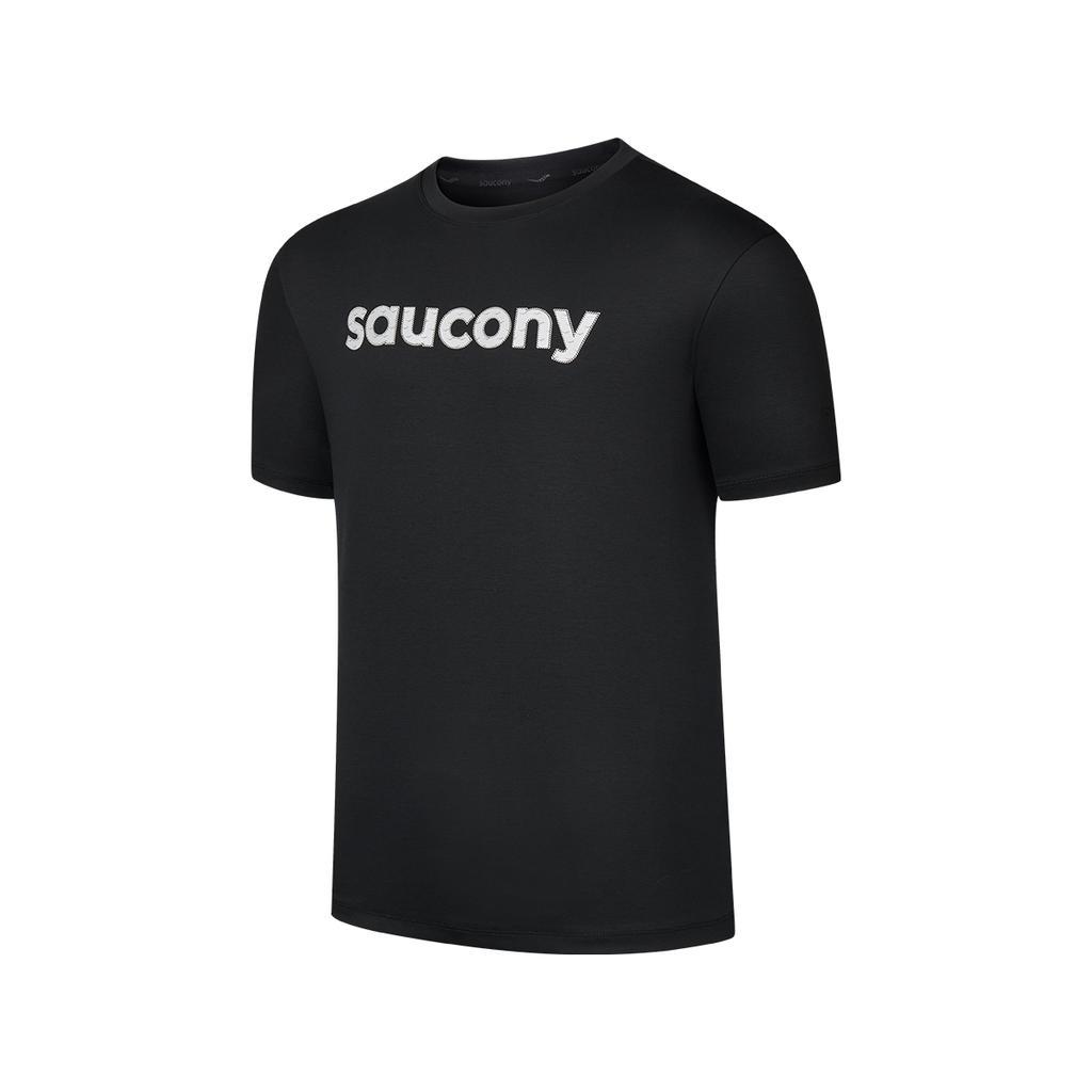 Saucony SS25 Urban Lifestyle Series Pullover Letter Minimalist Short Sleeve T-Shirt Men Tops Black SA2259ST02C-BK001