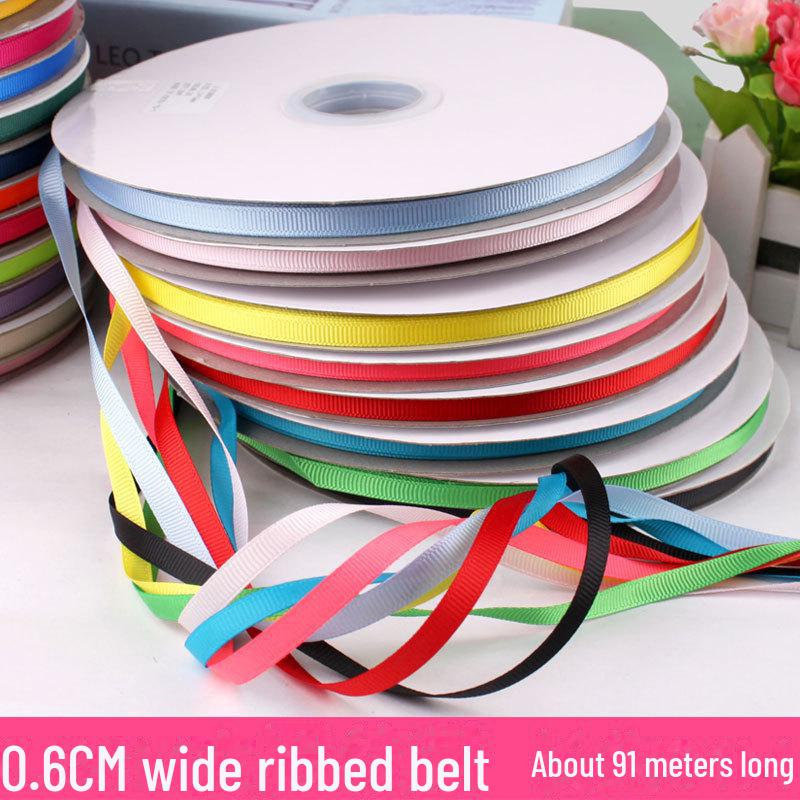 6mm Double-Sided Ribbed Satin Ribbon for DIY Bows, Hair Accessories, Packaging, and Weaving Decorations