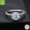 Barva D 1karátový moissanitový prsten Stamen Svatba Prsten Jiskřivý Luxusní Prsten ze Sterlingového Stříbra S925