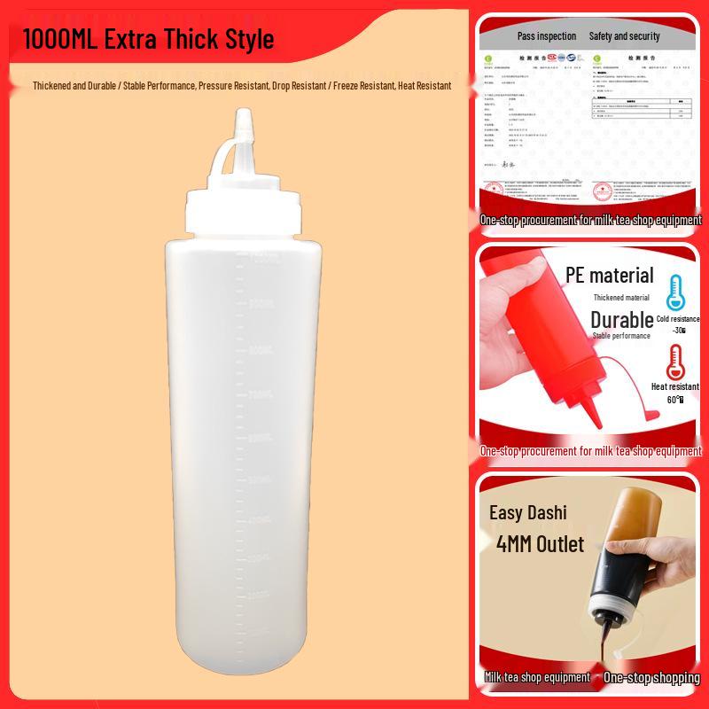 Graduated Squeeze Bottle for Sauces and Dressings - Pointed Tip for Precision