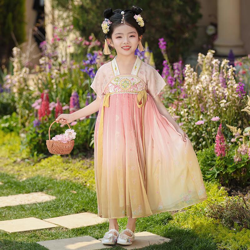 Bamino Girls  Summer Chinese Style Fairy Hanfu Dress 130