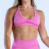 Seamless High Elastic Yoga Bra With Floral Jacquard For Fitness And Running