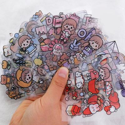 100Pcs Aufkleber Anime Figur Muster Dekorative PET Cartoon Charakter Decals für Sammelalbum