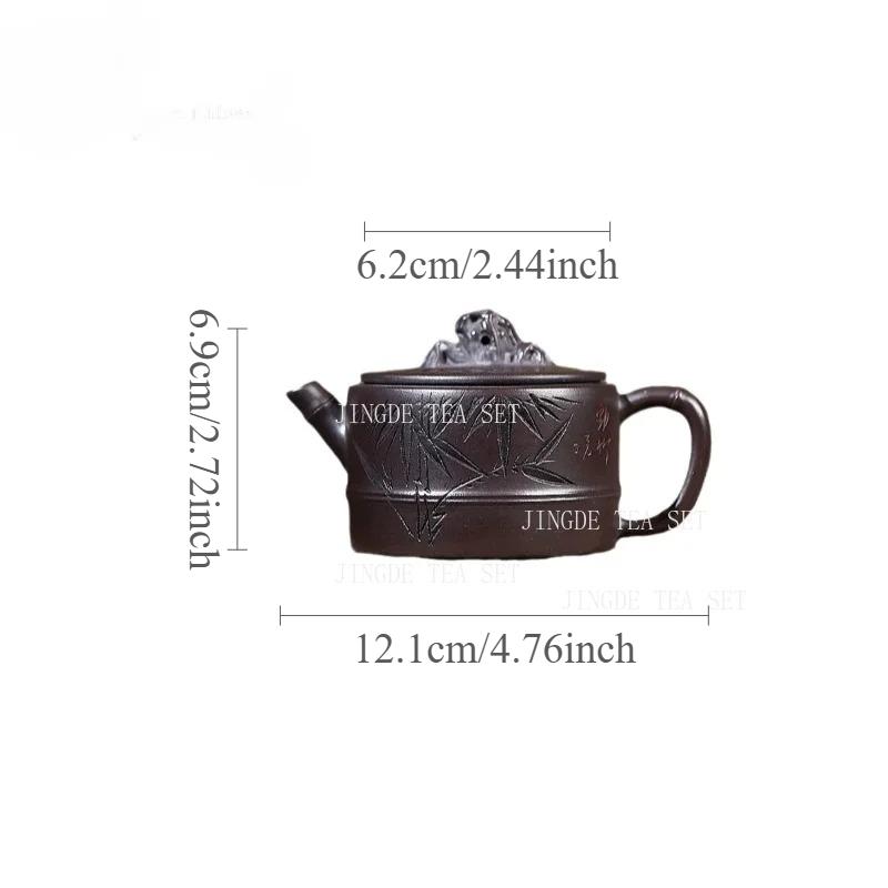 

Yixing 150ml Purple Clay Pot Original Mine Hundred Eyes Purple Mud the Taihu Lake Bamboo Stone Teapot Kung Fu Tea Set