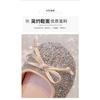 Girls' Rhinestone Crystal Princess Shoes2026Spring and Autumn Rhinestone Butterfly Cute Bow Solid Color Performance Shoes