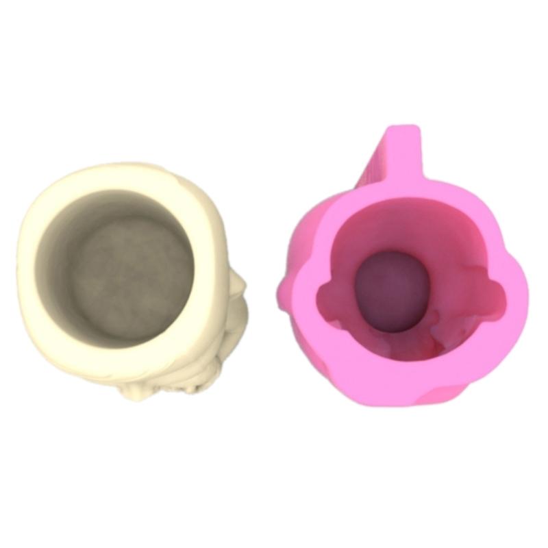 Boy and Puppy Succulent Pot Mold for DIY Concrete Flower Pots Resin Mold Pen Holder Resin Mold Desktop Decoration Home