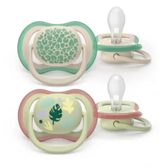AVENT ULTRA AIR COLOR OF NATURE - Kiefergerechte Schnuller - Gemischt Grün - Von 6 bis 18 Monaten, 2 Schnuller