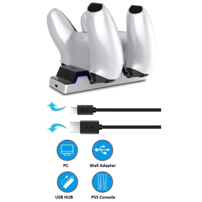 Station de Recharge Rapide 2 Ports Type C pour Manette PS5 - Phonillico®
