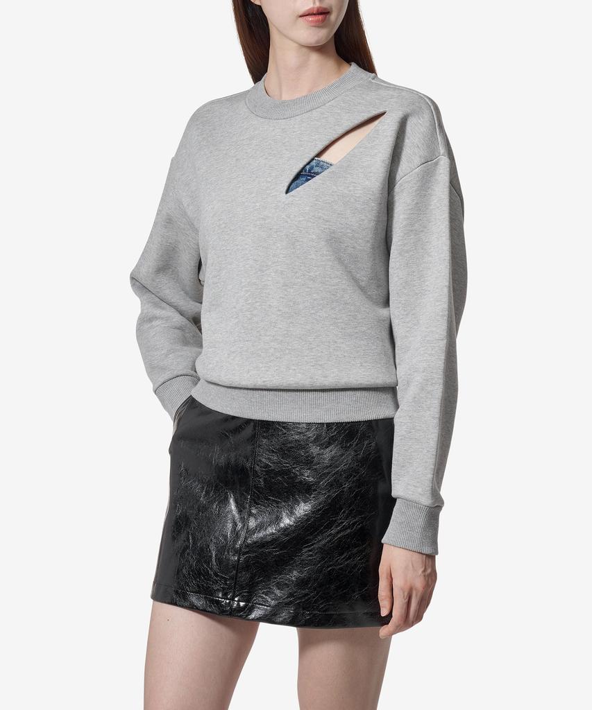 ALEXANDER McQUEEN Slash Detail Sweatshirt - Melange Grey / 794769Qlac81020