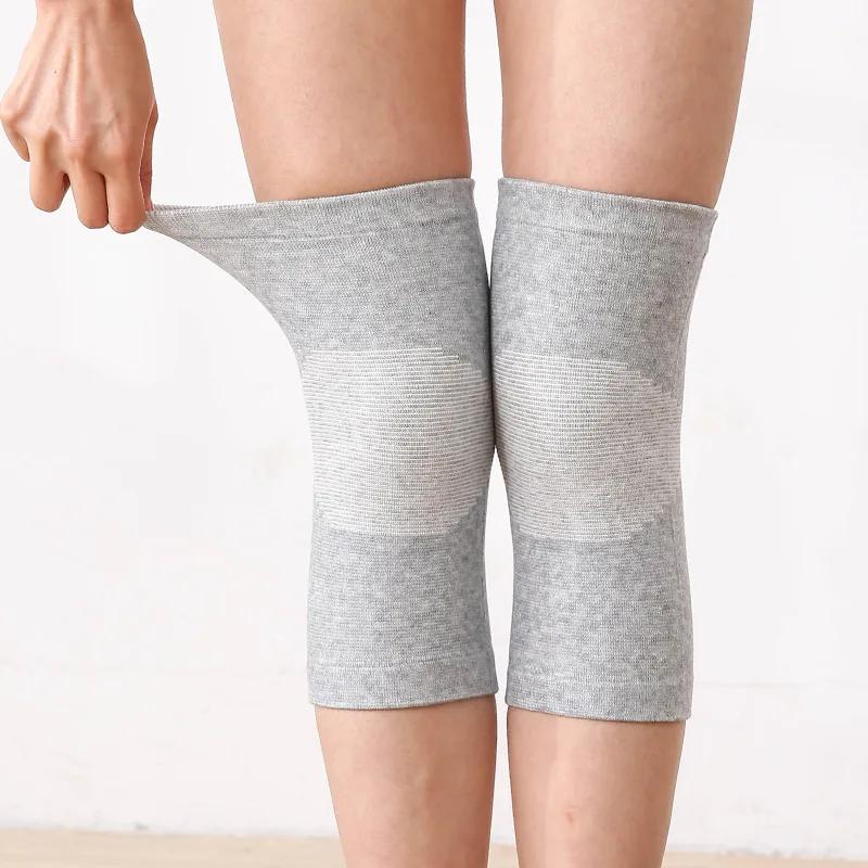 1 Pair Knee Support Protector  Leg Arthritis Injury Gym Sleeve Elasticated Bandage Knee Pad Charcoal Knitted Knee Pads Warm