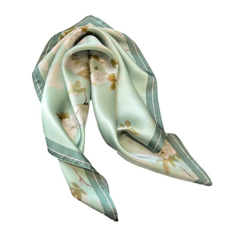 111% mulberry silk scarf women's new spring and summer elegant versatile magnolia silk scarf 11 plain crepe satin small square scarf